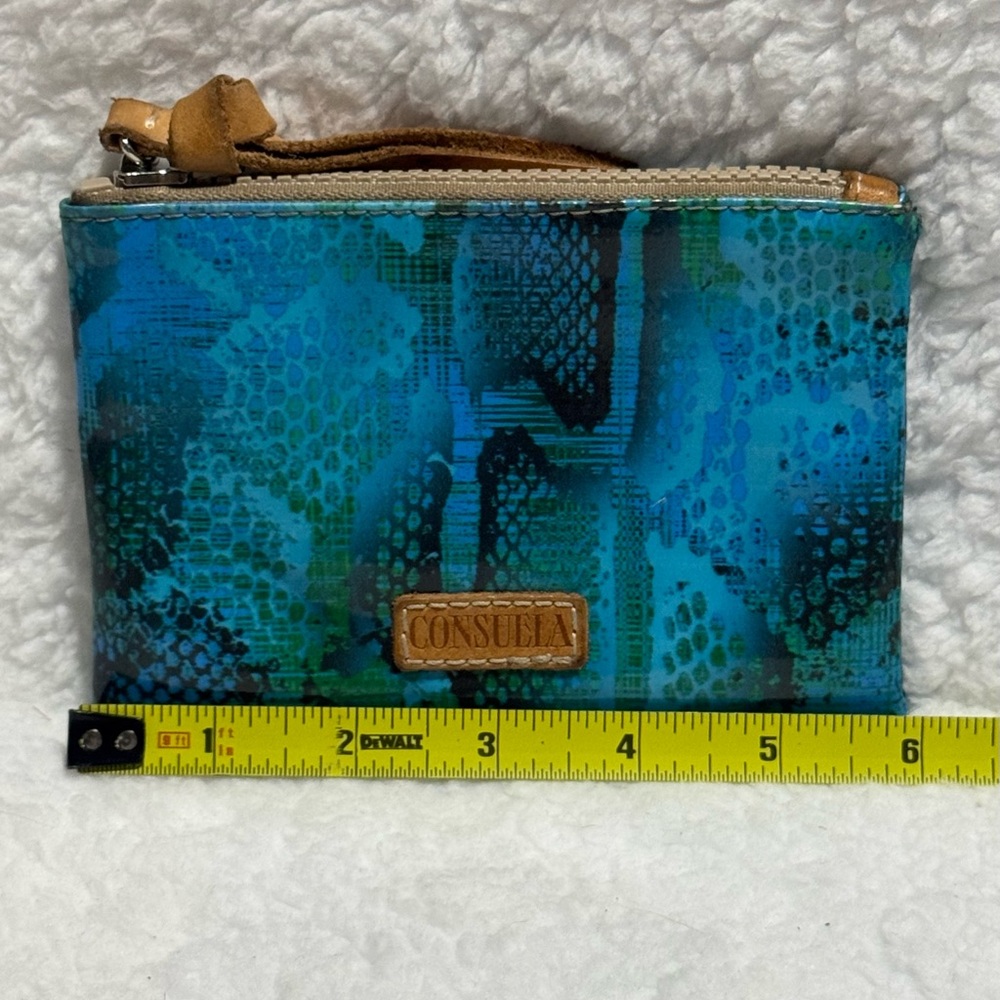 Consuela Cade Blue and Green Printed Pouch - Picture 4 of 4